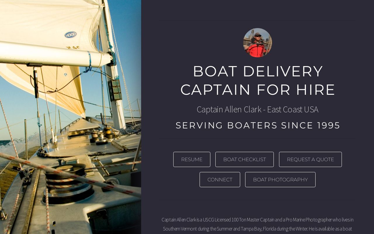 Allen Clark Boat Delivery Captain for Hire